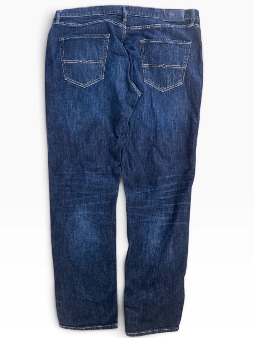 Lucky Brand 410 Athletic Straight Stretch Jeans Men Size 38x32 Dark Wash Denim - Picture 2 of 3